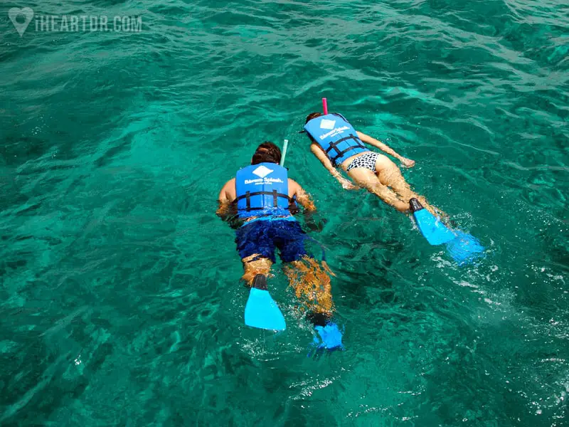 Couple snorkeling