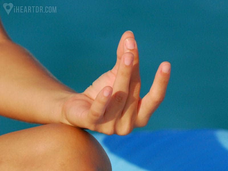 Hand in meditation position