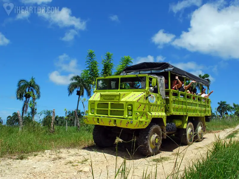 Safari truck driving through the countryside