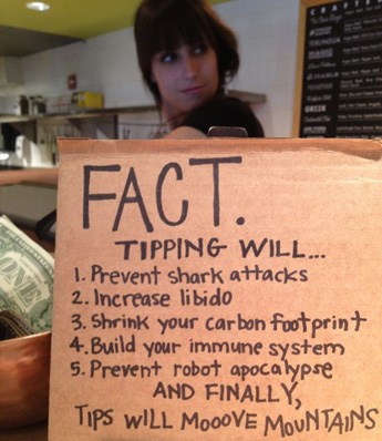 funny tipping facts sign
