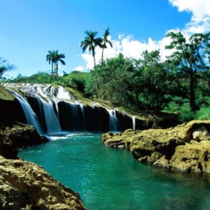 River flowing in the mountains of Dominican Republic