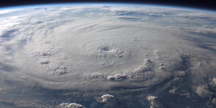 Hurricane satellite view
