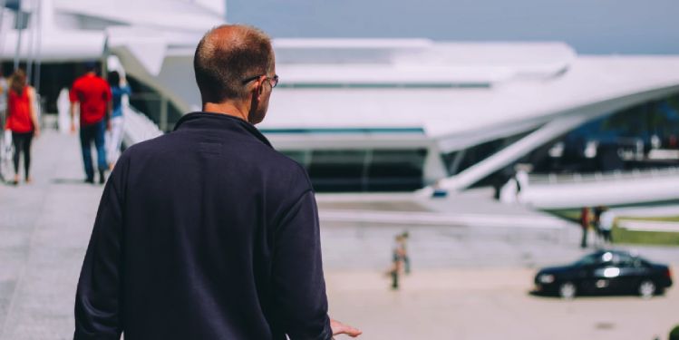 Man walking on airport